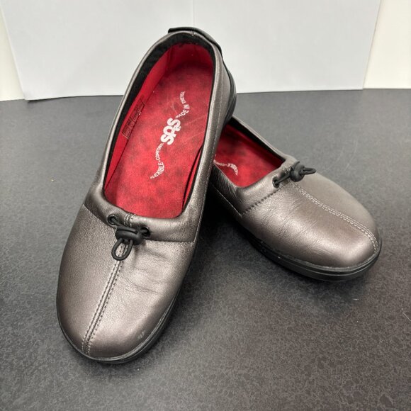 SAS Funk Women’s Comfort Shoes Sz 6.5 Slipon, Adjustable Elastic Toggle Leather - Picture 1 of 11